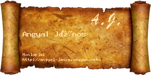 Angyal János névjegykártya