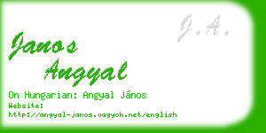 janos angyal business card